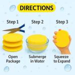 Simply Useful Products Round Sponge 3 Pack, Kitchen Sponge Set - Durable, Eco-Friendly Cleaning & Shower Sponges for Non-Stick Cookware, Heavy-Duty Tasks, Reusable & Washable