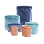 Stasher Premium Silicone Reusable Food Storage Bags, 6-Pack, Starter Kit, Sea Spray, Multi-Use Food Storage Bags, Lunch Bag, Travel Containers, BPA Free, Leak-free, Dishwasher-Safe, Eco-friendly