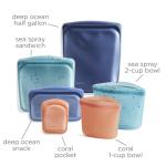 Stasher Premium Silicone Reusable Food Storage Bags, 6-Pack, Starter Kit, Sea Spray, Multi-Use Food Storage Bags, Lunch Bag, Travel Containers, BPA Free, Leak-free, Dishwasher-Safe, Eco-friendly