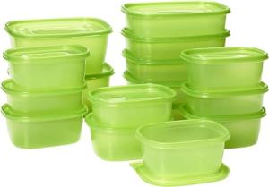 Debbie Meyer UltraLite GreenBox | Reusable Plastic Airtight Food Storage Containers with Lids, Keeps Fruit, Vegetables Fresh Longer, Perfect for in the Fridge Travel On-The-Go or Lunch | 32 Piece Set