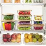 Urban Green Glass Containers with Bamboo Lids, Bamboo Meal Prep Storage Containers with Lids, Oven, Freezer, Microwave Safe, Pack of 4, 35oz