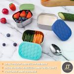 Tanjiae Small (1 CUP) Stainless Steel Snack Containers for Kids | Easy Open Leak Proof Food Containers with Silicone Lids - Perfect Metal Toddler Lunch Box for Daycare and School (8oz)