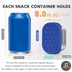 Tanjiae Small (1 CUP) Stainless Steel Snack Containers for Kids | Easy Open Leak Proof Food Containers with Silicone Lids - Perfect Metal Toddler Lunch Box for Daycare and School (8oz)