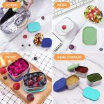 Tanjiae Small (1 CUP) Stainless Steel Snack Containers for Kids | Easy Open Leak Proof Food Containers with Silicone Lids - Perfect Metal Toddler Lunch Box for Daycare and School (8oz)