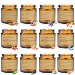 12 Pack Aromatherapy Candles for Home Scented, Aromatherapy Jar Candle Gifts for Women, Natural Soy Wax Amber Candle Set, Scented Candles Set for Birthday Valentine Birthday Day Present