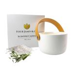 FOUR JAMES & CO Luxury Highly Scented Premium Eco-Friendly Soy Wax 6oz Candles in Modern Giftable Box (Sea Salt & Sage)
