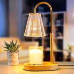 Skjrvrh Candle Warmer Lamp with Timer: Electric Candles Wax Warmers Glass Lamps for Jar Candles Burner Adjustable Height and Dimmable Light Modern No Flame Scented Candle Warming Lantern, Amber