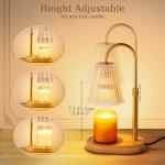 Skjrvrh Candle Warmer Lamp with Timer: Electric Candles Wax Warmers Glass Lamps for Jar Candles Burner Adjustable Height and Dimmable Light Modern No Flame Scented Candle Warming Lantern, Amber