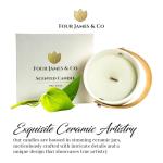FOUR JAMES & CO Luxury Highly Scented Premium Eco-Friendly Soy Wax 6oz Candles in Modern Giftable Box (Sea Salt & Sage)