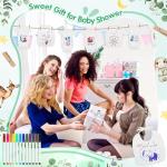 Pydeeirom 151 Pcs Baby Shower Game Decorations Kit with Bibs, Bodysuits, Wooden Sign & Fabric Markers (ForestAnimals)