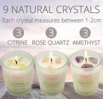 Eco-Friendly Soy Candles with Healing Crystals - Set of 3