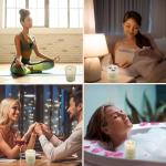 Eco-Friendly Soy Candles with Healing Crystals - Set of 3