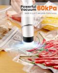 Portable Vacuum Sealer for Food, 20 Reusable Sealer Bags with 60kPa Powerful Handheld Vacuum Sealer Machine, Seal Meal Saver, Cordless Compact Food Sealer for Freezer, Microwave