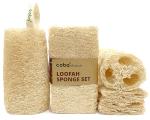 Coba Straws Natural Loofah Sponge – Shower Loofah Exfoliating Body Scrubber for Women & Men | Multi-Use Sponge for Shower, Spa, Kitchen, Pet | 100% Natural, Dye-Free, Eco-Friendly | Pack of 4