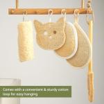 Coba Straws Natural Loofah Sponge – Shower Loofah Exfoliating Body Scrubber for Women & Men | Multi-Use Sponge for Shower, Spa, Kitchen, Pet | 100% Natural, Dye-Free, Eco-Friendly | Pack of 4