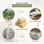 Coba Straws Natural Loofah Sponge – Shower Loofah Exfoliating Body Scrubber for Women & Men | Multi-Use Sponge for Shower, Spa, Kitchen, Pet | 100% Natural, Dye-Free, Eco-Friendly | Pack of 4