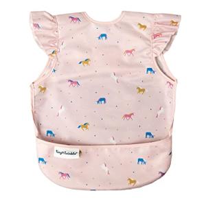 Tiny Twinkle Mess Proof Baby Bib for Girls | Waterproof Toddler Bib for Eating | Baby Apron for Feeding | Machine Washable | Perfect Shower Gift (Unicorn Confetti, 6–24M)