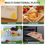 WELLIFE 100% Compostable 5 Compartment Paper Plates, 125 Pack Heavy Duty Disposable School Lunch Trays, 10.25 * 8.25 Inch Eco-Friendly Bagasse Plates for Boys, Girls and Youth (BPA Free,Microwaveable)