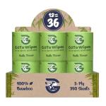 Essentials Bamboo Toilet Paper | Organic Ultra Soft | Extra Thick 3 Ply | Chemical Free Tissue Paper | Non Toxic & PFAS Free | Sustainable Septic Safe | 350 Sheets | 12 Pack by GoTo Wipes