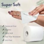 Essentials Bamboo Toilet Paper | Organic Ultra Soft | Extra Thick 3 Ply | Chemical Free Tissue Paper | Non Toxic & PFAS Free | Sustainable Septic Safe | 350 Sheets | 12 Pack by GoTo Wipes