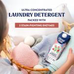 Ultra Concentrated Liquid Laundry Detergent Soap, 64 loads (32 oz), Long Lasting Scent, 90% Less Plastic, No Harsh Chemicals, Juniper Sandalwood, Defeats Stains & Odors, HE/Standard Compatible