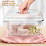 Large Glass Storage Containers with Lids, Extra Large Glass Food Containers for Rotisserie Chicken/Turkey and Potluck, Giant Watermelon Container, XL Big Bowl Freezer Storage Container Airtight 200oz