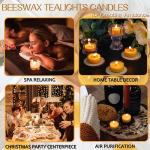 48 Packs Beeswax Tealight Candles, 100% Pure Beeswax Candles | 4-Hour Extended Burn Time | Natural Beeswax Tea Candle in Clear Cup, Perfect for Home Decor,Air Purification,Fragrance