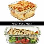 Razab 24 Pc Airtight Glass Food Storage Containers - Glass Meal Prep Containers - Freezer to Oven Safe - Steam Release Valve BPA Free - Airtight Bento Boxes - Leak Proof (12 lids & 12 Containers)