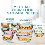 Razab 24 Pc Airtight Glass Food Storage Containers - Glass Meal Prep Containers - Freezer to Oven Safe - Steam Release Valve BPA Free - Airtight Bento Boxes - Leak Proof (12 lids & 12 Containers)