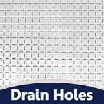 SafeLand- Non-Slip Bath, Shower, Tub Mat, TPR Material, Eco-Friendly, Non-PVC, Machine Washable, No Odor, with Powerful Suction Cups and Drain Holes, Euro Tile (15"x30" White)