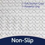 SafeLand- Non-Slip Bath, Shower, Tub Mat, TPR Material, Eco-Friendly, Non-PVC, Machine Washable, No Odor, with Powerful Suction Cups and Drain Holes, Euro Tile (15"x30" White)