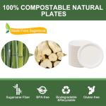 WELLIFE 7 Inch Paper Plates, 125-Pack Small Dessert Paper Plates Bulk, 100% Compostable Biodegradable Bagasse, Eco-Friendly Disposable Plate for Dessert,BBQ,Picnic,Party (BPI Certified,Microwaveable)