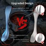 OUTXE 2-Pack Titanium Ultra Lightweight Camping Utensil, Eco-Friendly Spork for Backpacking, Hiking, Outdoors Ice-Crystal Blue.