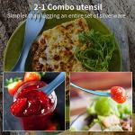 OUTXE 2-Pack Titanium Ultra Lightweight Camping Utensil, Eco-Friendly Spork for Backpacking, Hiking, Outdoors Ice-Crystal Blue.