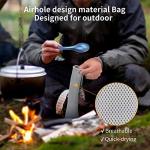 OUTXE 2-Pack Titanium Ultra Lightweight Camping Utensil, Eco-Friendly Spork for Backpacking, Hiking, Outdoors Ice-Crystal Blue.