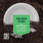 Compostable 9-Inch Heavy-Duty Sugarcane Plates - 125 Pack