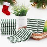 Homaxy 12 Pack Kitchen Dish Cloths, Ultra Soft and Absorbent Dish Towels, Reusable Fast Drying Microfiber Cleaning Cloth, Coral Velvet Wave Design No-lint, 10 x 10 inches, Grass Green