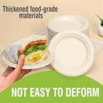 FYQFBJ 6 Inch Small Paper Plates Disposable - Biodegradable Compostable Appetizer Plates for appetizer, Party, Cake, Snacks Dessert (100 Pack, Heavy Duty Eco-Friendly) anti-slip Brown