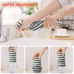 Homaxy 12 Pack Kitchen Dish Cloths, Ultra Soft and Absorbent Dish Towels, Reusable Fast Drying Microfiber Cleaning Cloth, Coral Velvet Wave Design No-lint, 10 x 10 inches, Grass Green