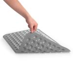 AmazerBath Bath Tub Mat, Medium Size 27.6 x 15 Inches Non-Slip Shower Mats with Suction Cups and Drain Holes, Bathtub Mats Bathroom Mats Machine Washable (Gray)