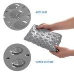 AmazerBath Bath Tub Mat, Medium Size 27.6 x 15 Inches Non-Slip Shower Mats with Suction Cups and Drain Holes, Bathtub Mats Bathroom Mats Machine Washable (Gray)