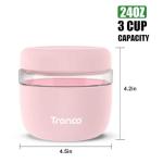 Tronco 24 oz Glass Lunch Bowl Container with Lid, Glass Food Containers, Leak & Spill Proof, Soup & Stew Food Storage Salad, Yogurt, Meal Prep, Airtight, Reusable, Dishwasher Safe, BPA-Free, Set of 1