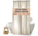 FABRIC SHOWER CURTAIN LINER - Standard Stall Size - A Stylish Quality Bathroom Drape - Earth Friendly, Non-Toxic + Odor-Free Cotton Liner - Light-Weight Washable Natural Shower Curtain - 36x74 NC
