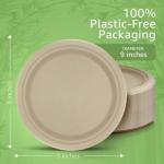 Jenvita Paper Bamboo Plates Disposable (50-Pack, 9-inch) | Sturdy & Microwave Safe | Compostable Paper Plates Disposable Heavy Duty | PFAS Free, Biodegradable | FSC Certified Alternative to Plastic