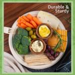 Jenvita Paper Bamboo Plates Disposable (50-Pack, 9-inch) | Sturdy & Microwave Safe | Compostable Paper Plates Disposable Heavy Duty | PFAS Free, Biodegradable | FSC Certified Alternative to Plastic