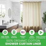 FABRIC SHOWER CURTAIN LINER - Standard Stall Size - A Stylish Quality Bathroom Drape - Earth Friendly, Non-Toxic + Odor-Free Cotton Liner - Light-Weight Washable Natural Shower Curtain - 36x74 NC