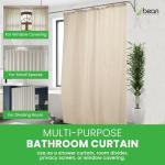 FABRIC SHOWER CURTAIN LINER - Standard Stall Size - A Stylish Quality Bathroom Drape - Earth Friendly, Non-Toxic + Odor-Free Cotton Liner - Light-Weight Washable Natural Shower Curtain - 36x74 NC