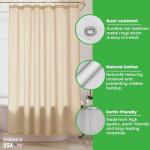FABRIC SHOWER CURTAIN LINER - Standard Stall Size - A Stylish Quality Bathroom Drape - Earth Friendly, Non-Toxic + Odor-Free Cotton Liner - Light-Weight Washable Natural Shower Curtain - 36x74 NC