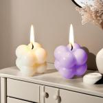 6-in-1 Mini Soy Wax Candles Gift Set – Eco-Friendly Aromatherapy, Lavender/Peach/Sea Salt Scents, Bubble Shaped Decorative Candlestick，Premium Scented Candles for Relaxation/Meditation for Home