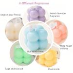 6-in-1 Mini Soy Wax Candles Gift Set – Eco-Friendly Aromatherapy, Lavender/Peach/Sea Salt Scents, Bubble Shaped Decorative Candlestick，Premium Scented Candles for Relaxation/Meditation for Home